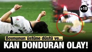 Futbol maçında kan donduran görüntü