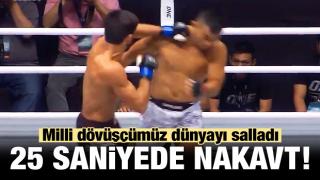 Milli dövüşçümüzden 25 saniyede nakavt!